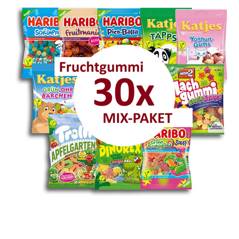 Mélange en caoutchouc de fruits dans le paquet de surprise xxl, 30 packs