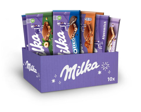 Plaques de chocolat Milka dans l'emballage de surprise XL - 10 assiettes de 100g, 1kg